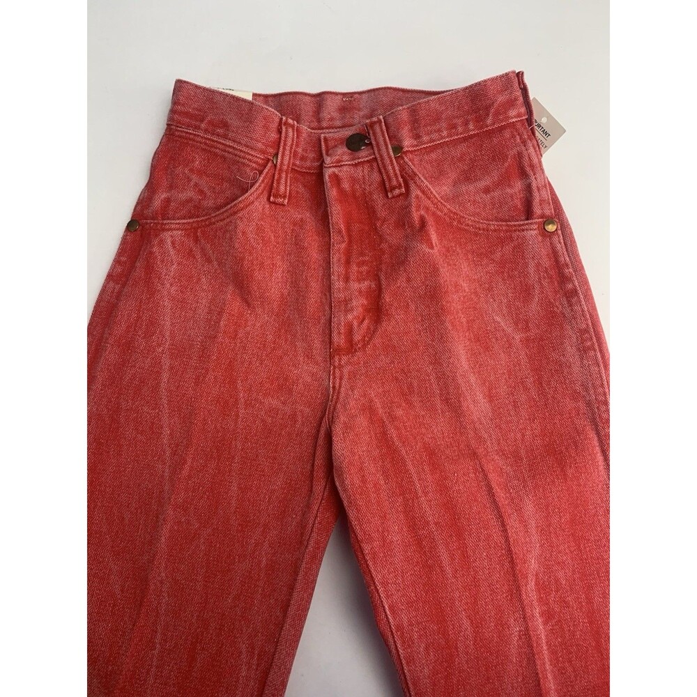 VTG Wrangler Women’s Jeans 1 x 34 Cowboy Cut Western Acid Wash Red-Orange Rodeo - Picture 7 of 16